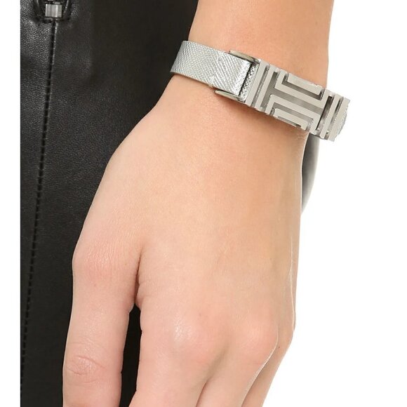 Tory Burch Silver Fitbit-Case Leather Bracelet - Picture 2 of 8